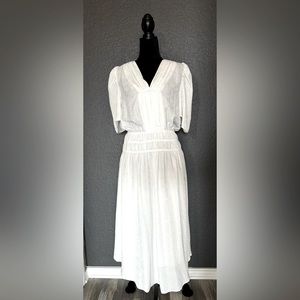 Current Air white midi dress with sleeves. NWT